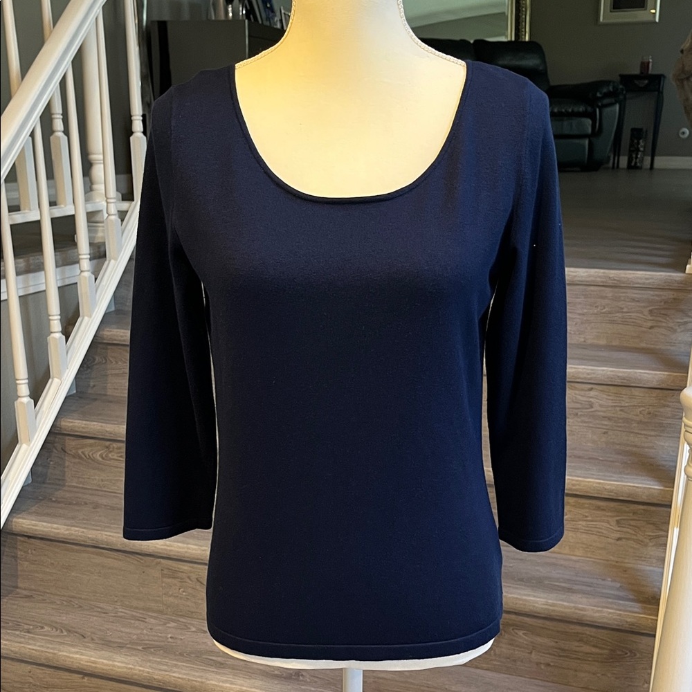Lauren Navy Scoop Neck Sweater
